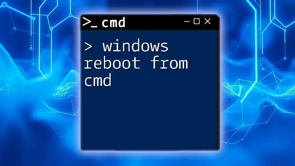 Windows Reboot From Cmd: A Quick How-To Guide