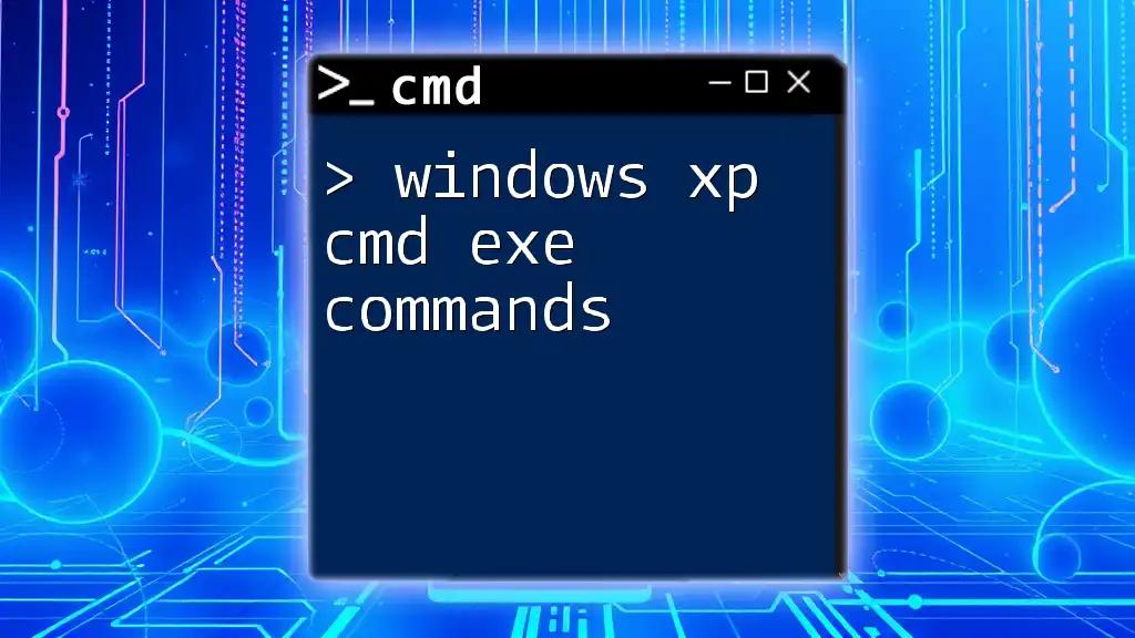 Unlocking Windows XP Cmd Exe Commands: A Quick Guide