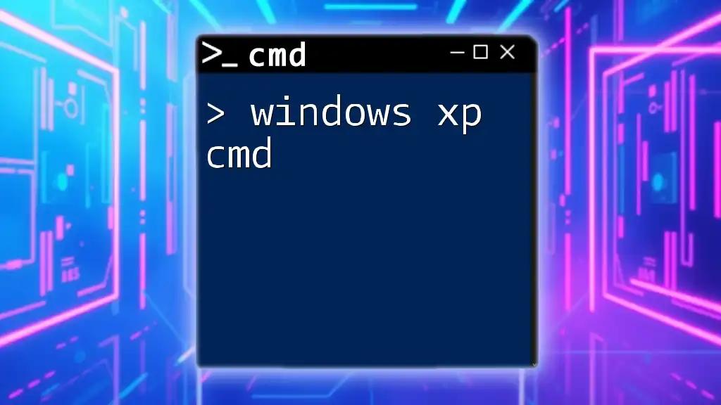 Mastering Windows XP Cmd: Quick Commands to Enhance Your Skills