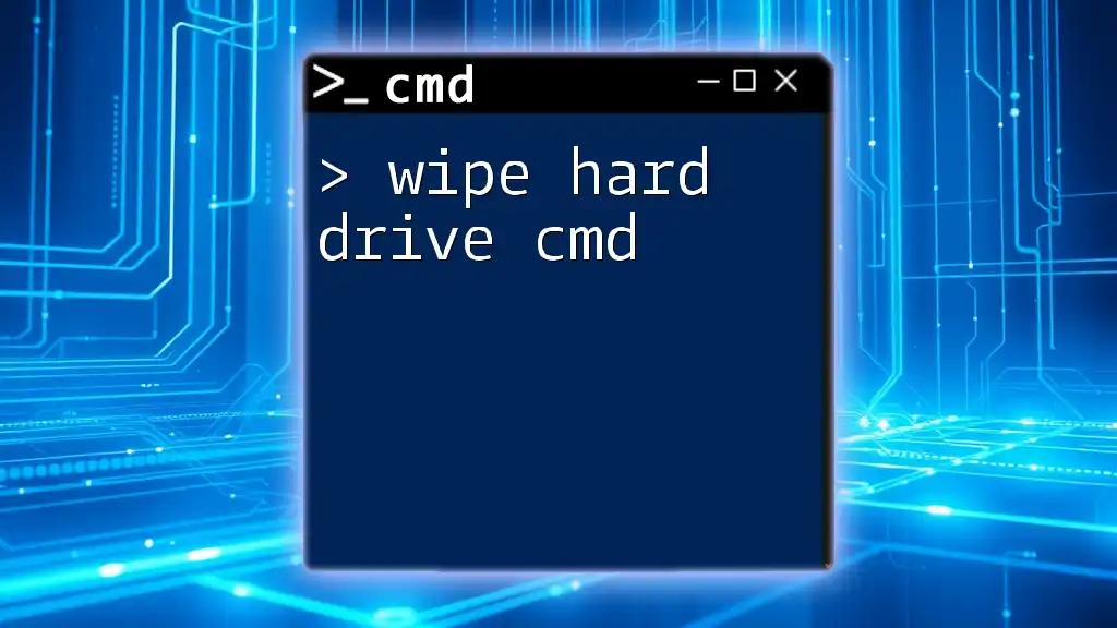 Wipe Hard Drive Cmd: A Simple Step-by-Step Guide