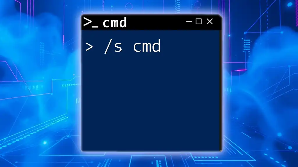 Understanding /s Cmd for Efficient Command Line Use