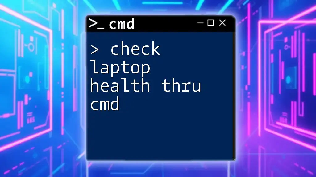 Check Laptop Health Thru Cmd: A Simple Guide