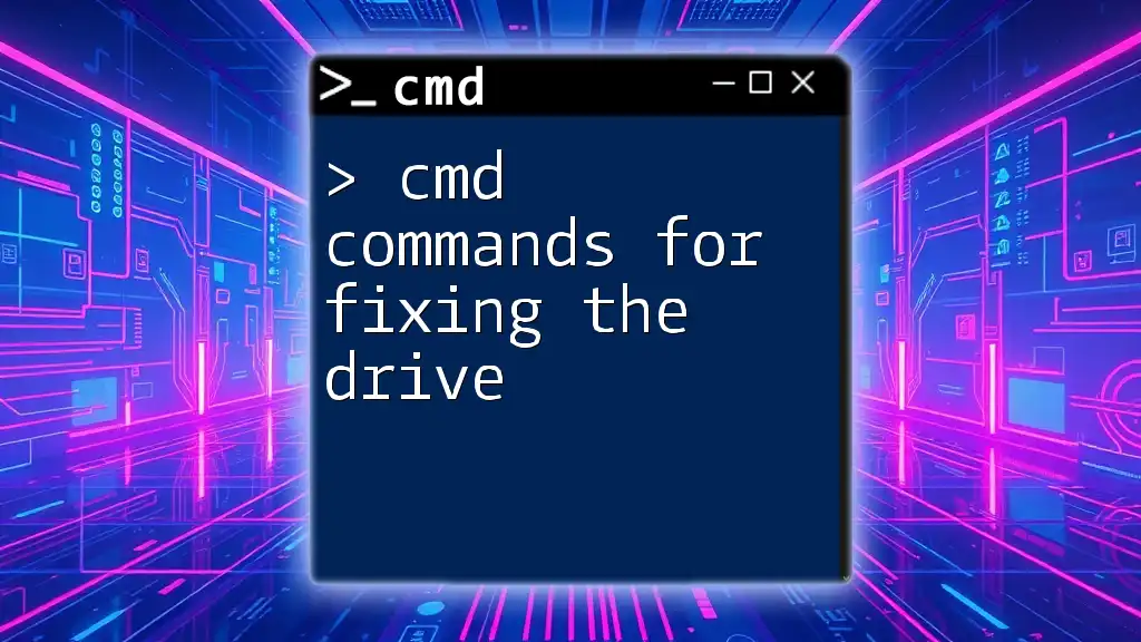 Cmd Commands for Fixing the Drive: A Quick Guide