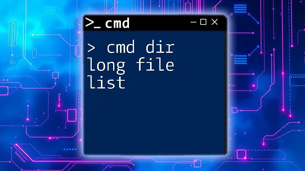Mastering Cmd Dir Long File List for Quick File Access