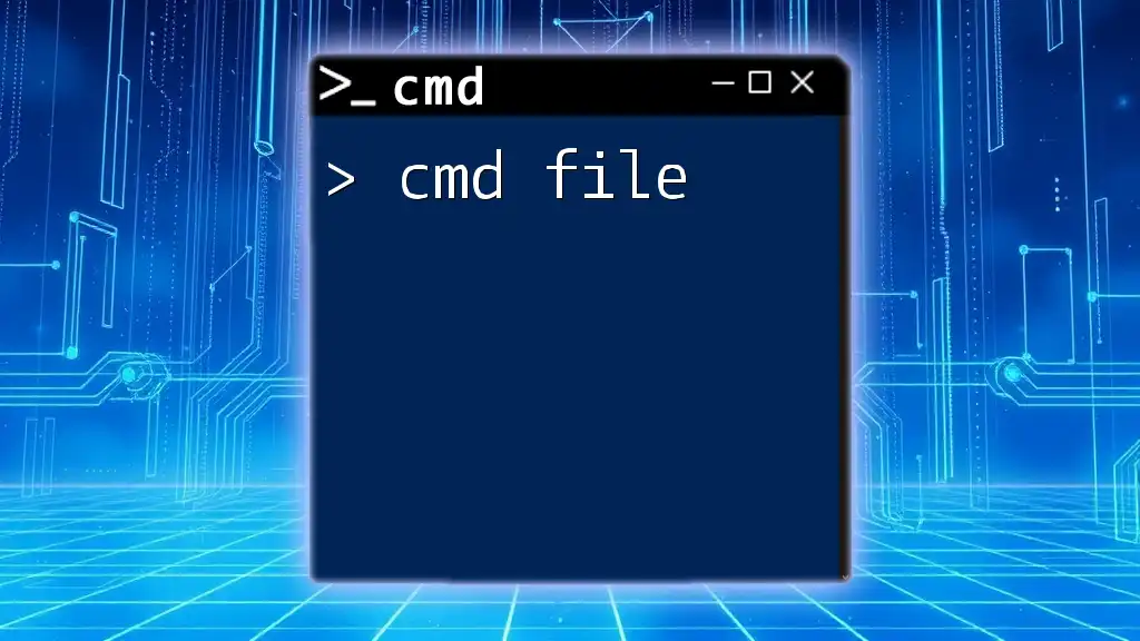 Mastering Cmd File Basics: A Quick Guide