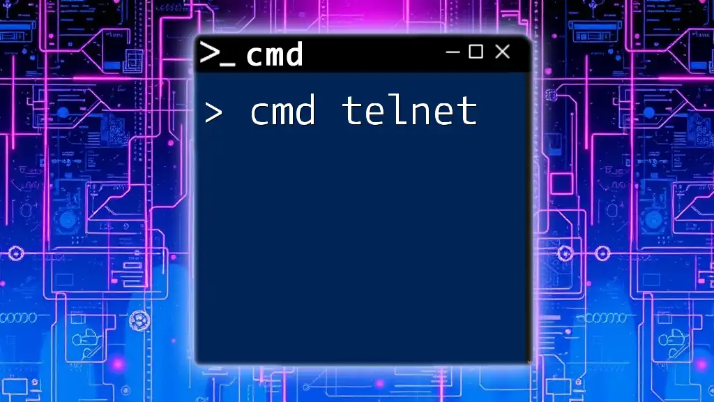 Mastering Cmd Telnet: A Quick Guide to Connectivity