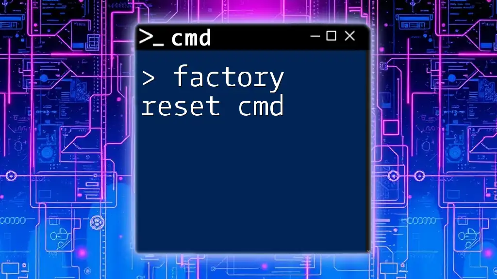 Factory Reset Cmd: A Quick User's Guide