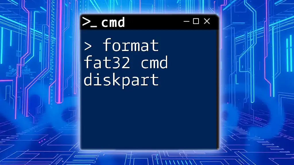 Format FAT32 with Cmd Diskpart: A Quick Guide