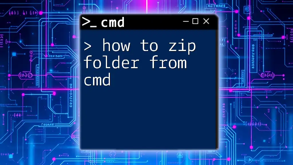 How to Zip Folder from Cmd: A Quick Guide