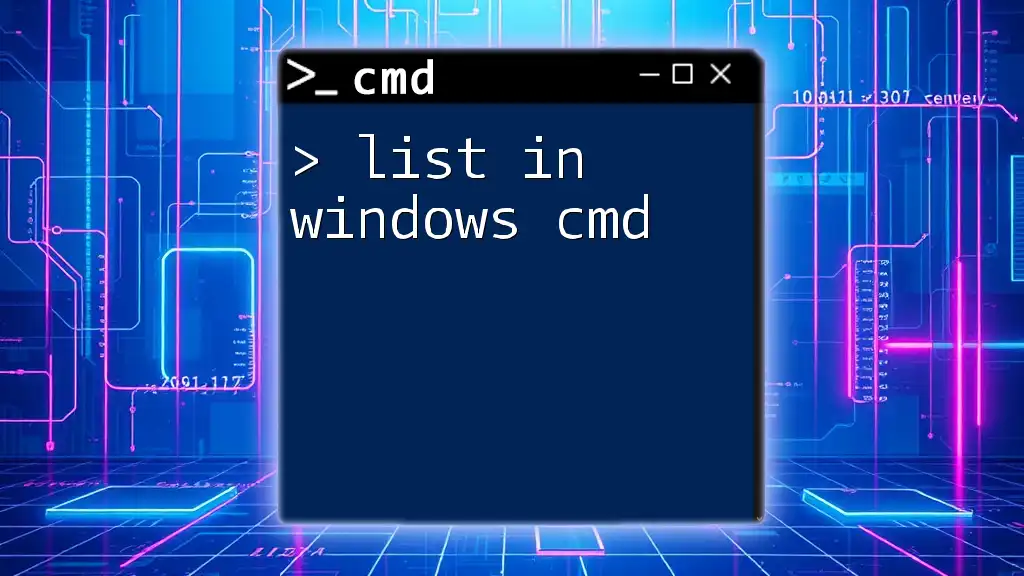 List in Windows Cmd: Quick and Easy Commands Explained