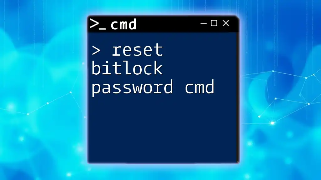Reset BitLocker Password with Cmd: A Quick Guide