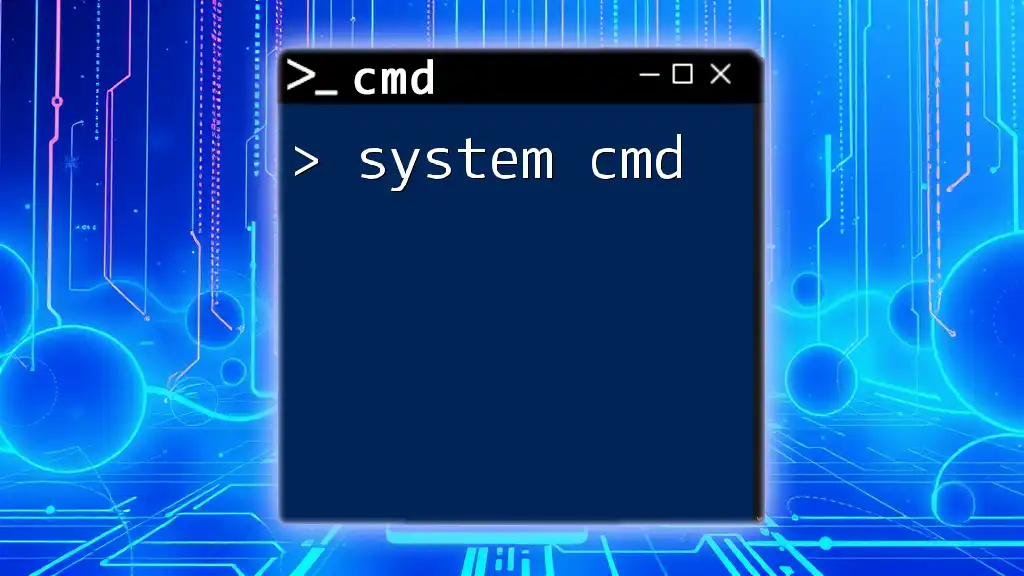 Mastering System Cmd: Quick Tips for Command Line Success