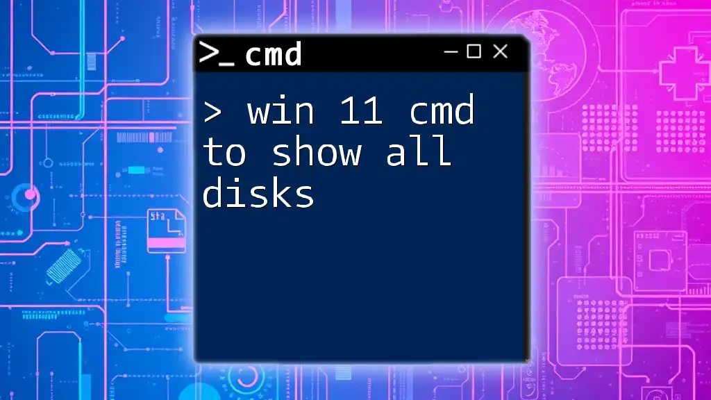 Win 11 Cmd to Show All Disks: A Quick Guide