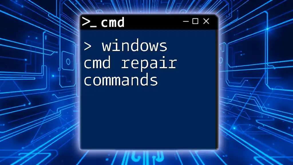 Windows Cmd Repair Commands: A Quick Guide